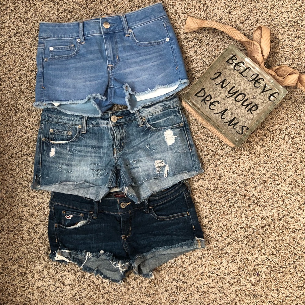 Bundle of 3 distressed shorts